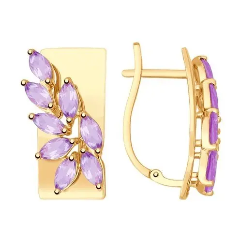 Серьги с английским замком из красного золота