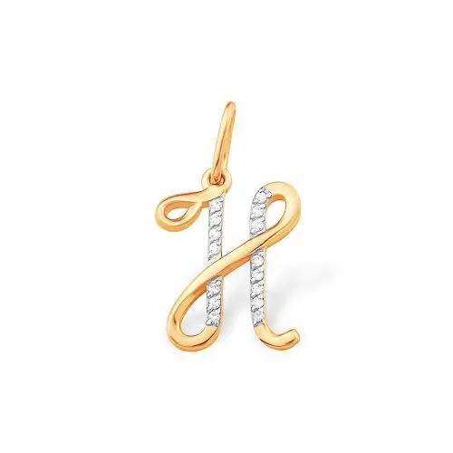 Подвеска буква из красного золота