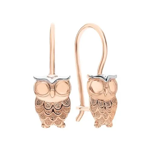 Серьги детские из красного золота