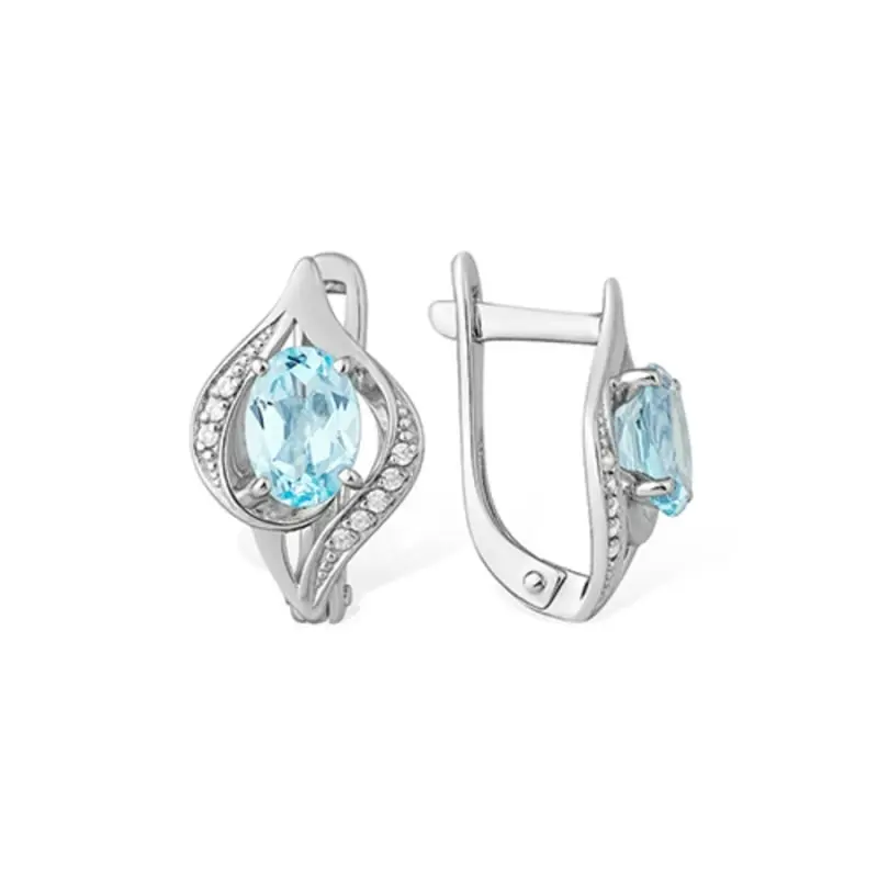 Серьги с английским замком из серебра