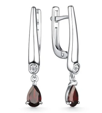 Серьги подвесные из серебра