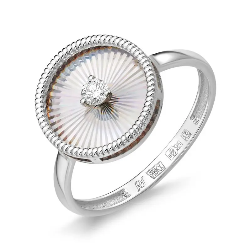 Кольцо декоративное из белого золота