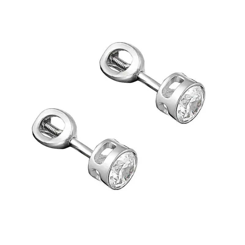 Серьги пуссеты из серебра