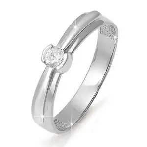 Кольцо помолвочное из белого золота