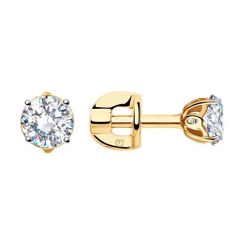 Серьги пуссеты из красного золота