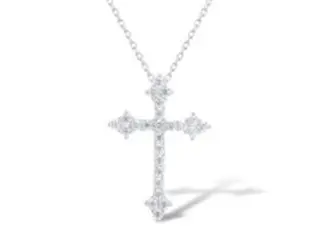 Подвеска декоративный крест из серебра