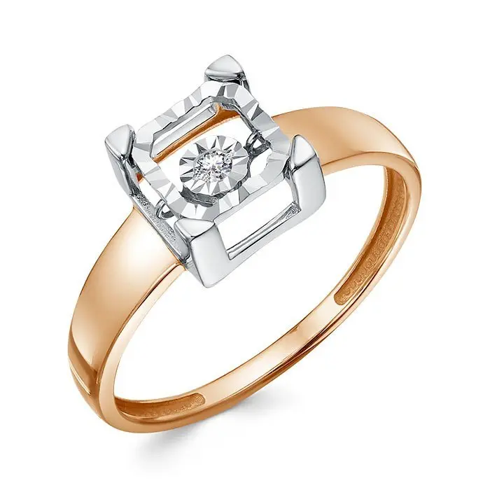 Кольцо декоративное из комбинированного золота