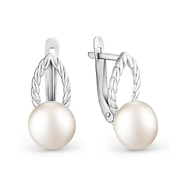 Серьги с английским замком из серебра