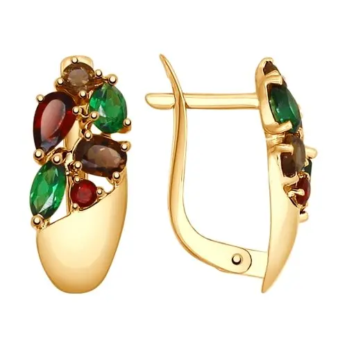 Серьги с английским замком из красного золота