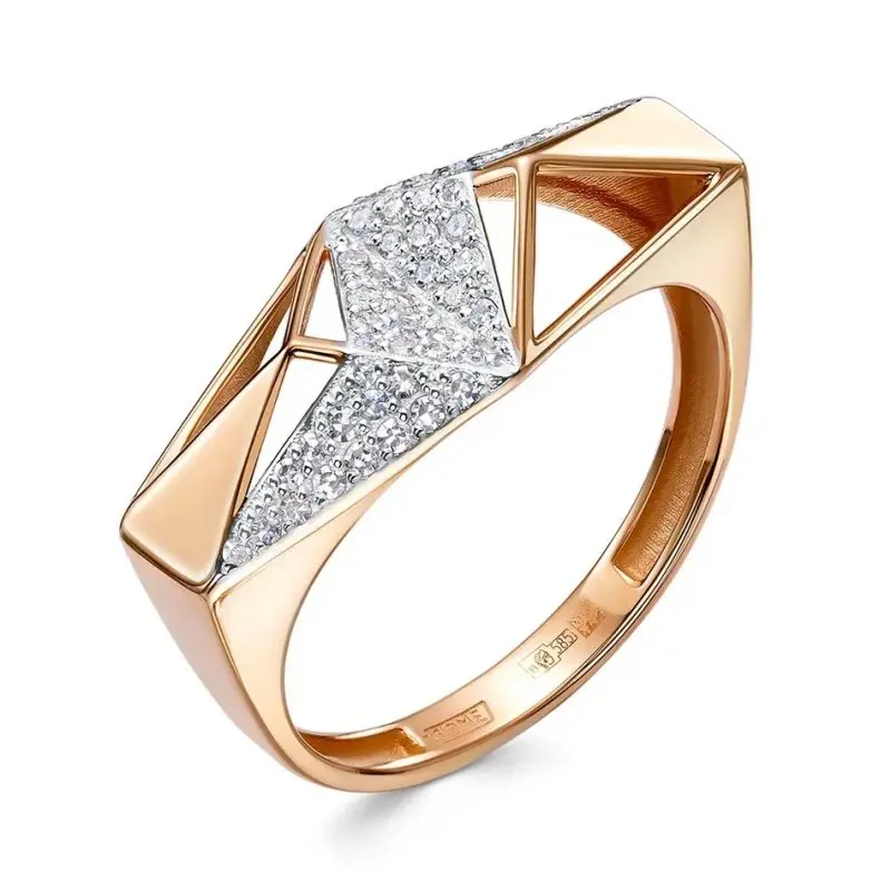 Кольцо декоративное из комбинированного золота