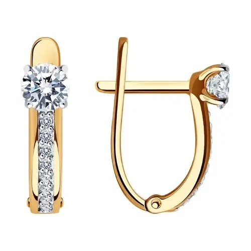 Серьги с английским замком из красного золота