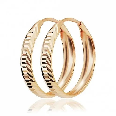 Серьги конго из красного золота