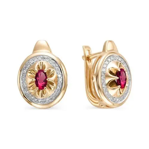 Серьги с английским замком из красного золота