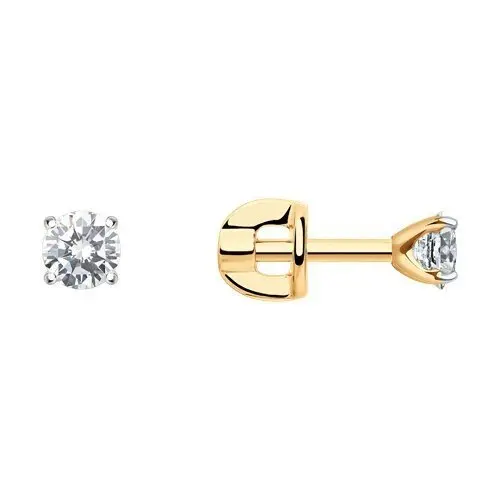 Серьги пуссеты из красного золота