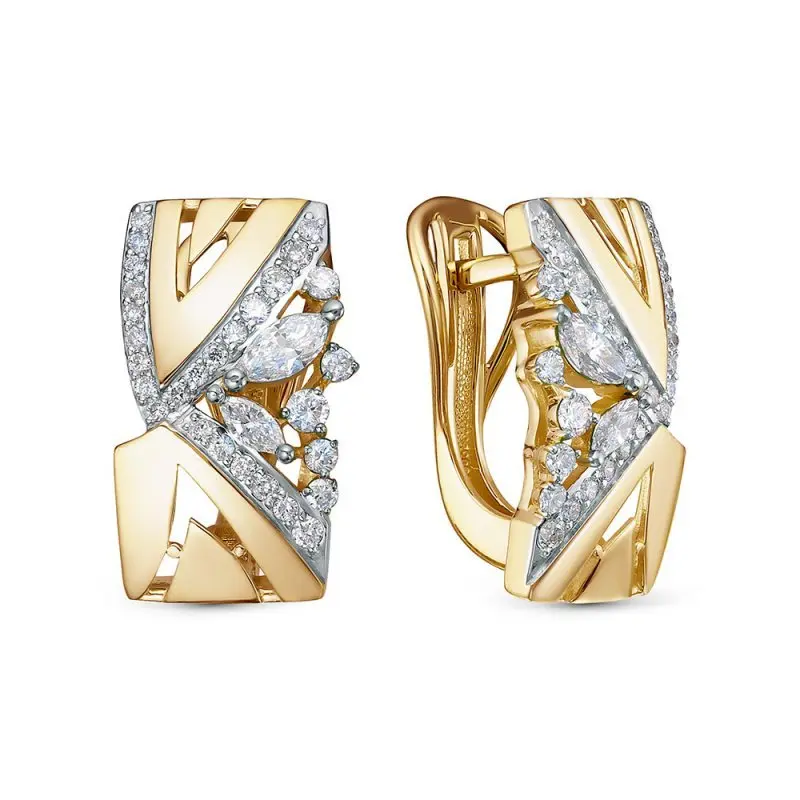 Серьги с английским замком из белого золота