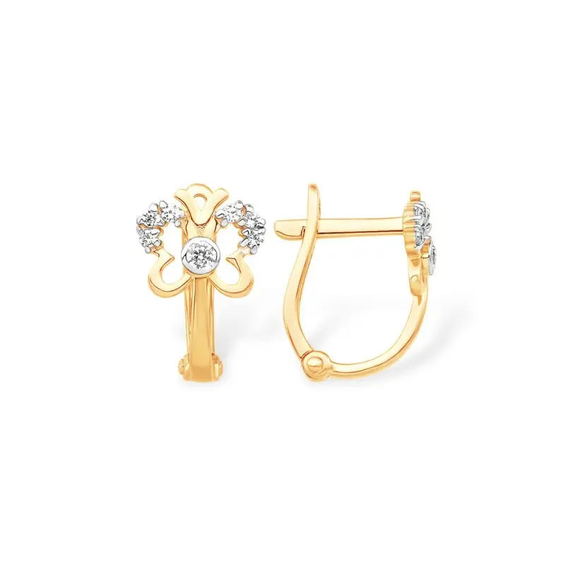 Серьги детские из красного золота