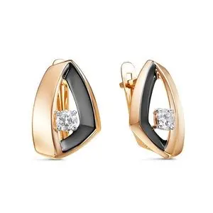Серьги с английским замком из красного золота