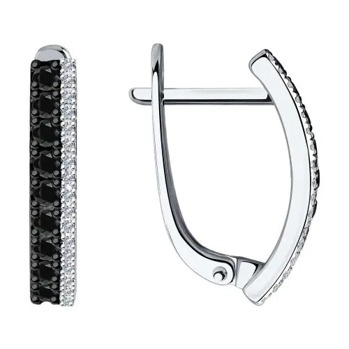 Серьги с английским замком из белого золота