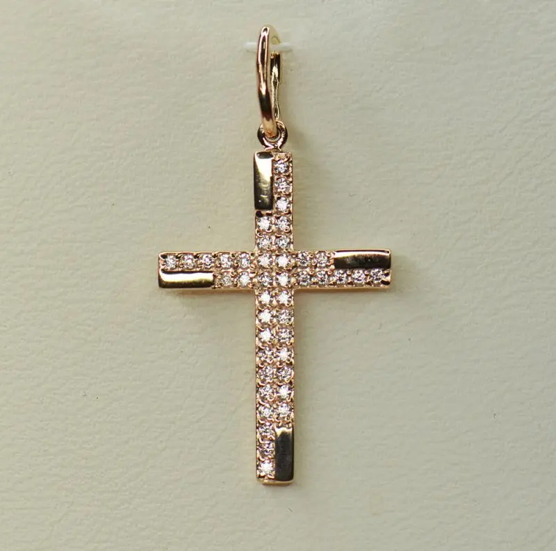 Подвеска декоративный крест из красного золота