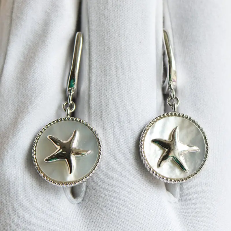 Серьги подвесные из серебра