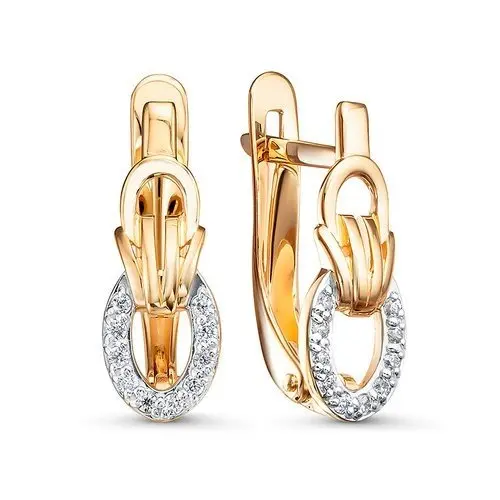 Серьги с английским замком из красного золота