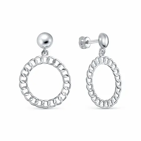 Серьги подвесные из серебра