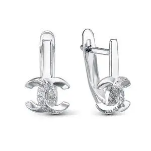 Серьги с английским замком из серебра