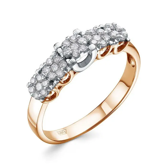 Кольцо декоративное из комбинированного золота