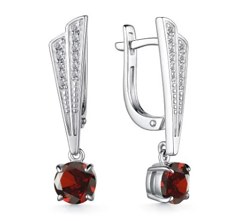 Серьги подвесные из серебра