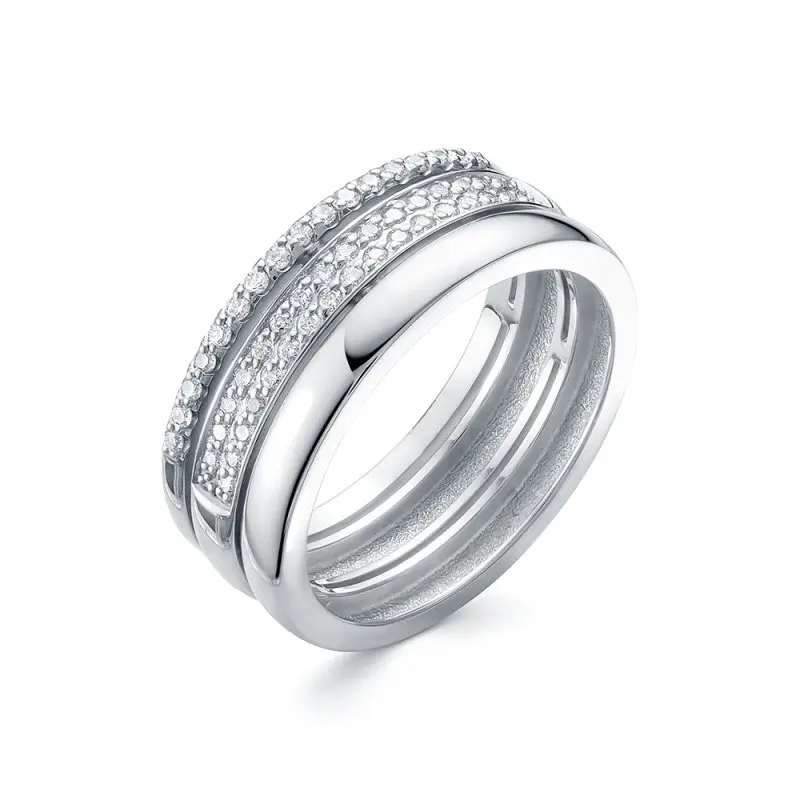 Кольцо декоративное из белого золота