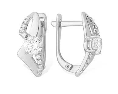 Серьги с английским замком из серебра