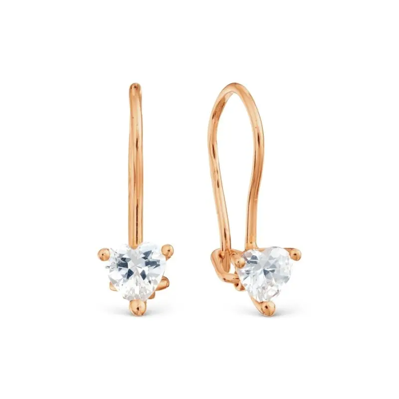 Серьги детские из красного золота