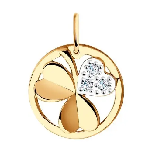 Подвеска декоративная из комбинированного золота