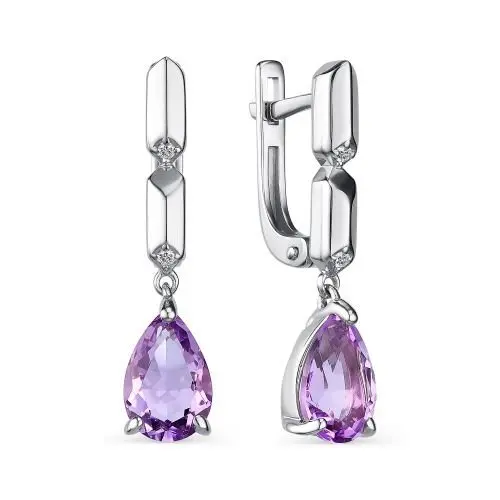 Серьги подвесные из серебра