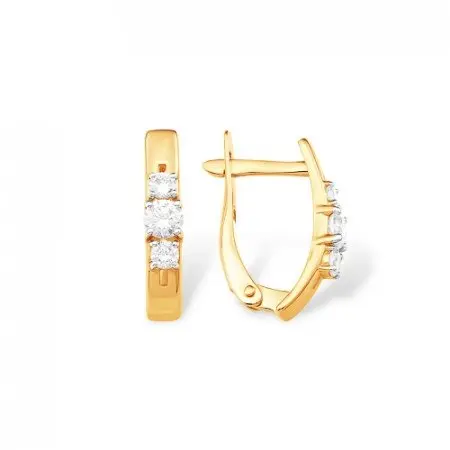Серьги с английским замком из красного золота