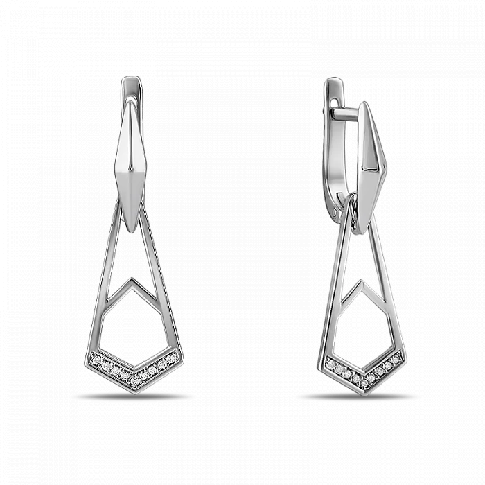 Серьги подвесные из серебра