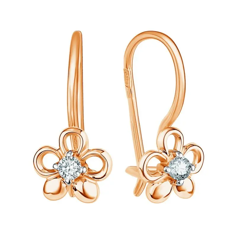 Серьги детские из позолоты