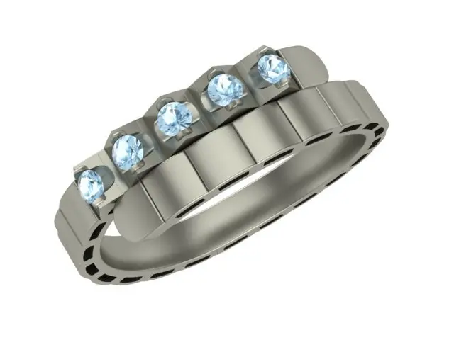 Кольцо декоративное из белого золота