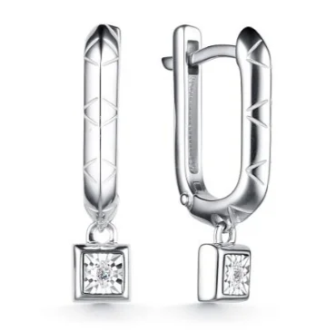 Серьги подвесные из серебра