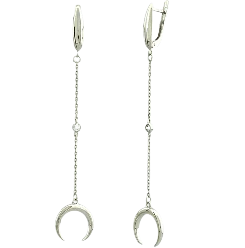 Серьги подвесные из серебра