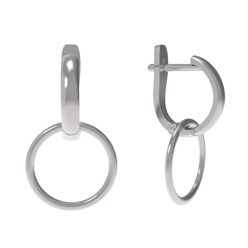 Серьги подвесные из серебра