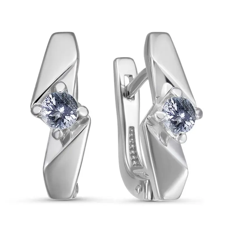 Серьги с английским замком из серебра