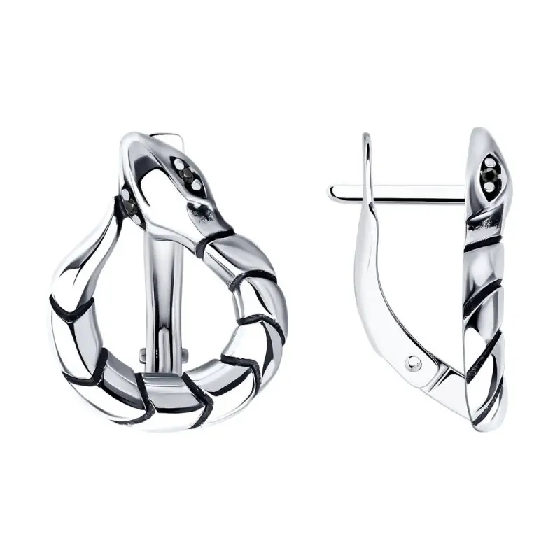 Серьги с английским замком из серебра