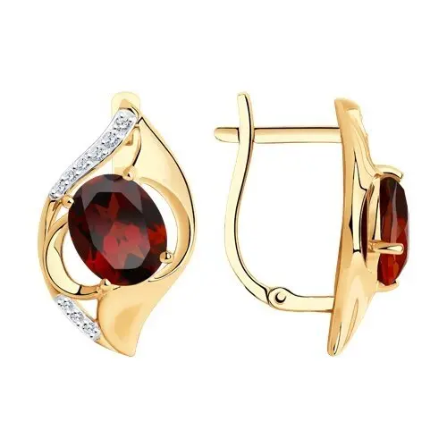 Серьги с английским замком из красного золота