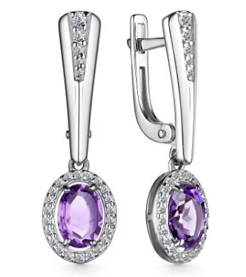 Серьги подвесные из серебра