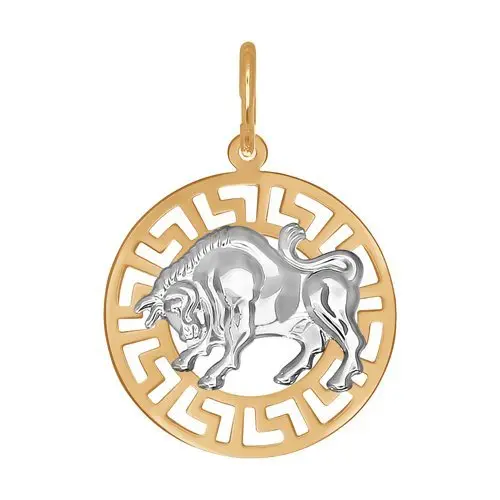 Подвеска знак зодиака из комбинированного золота