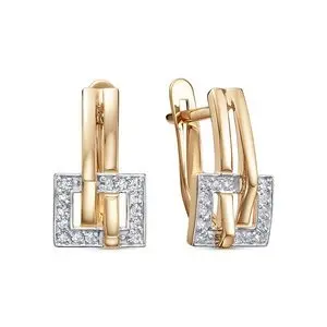 Серьги с английским замком из красного золота