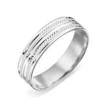 Кольцо обручальное из белого золота