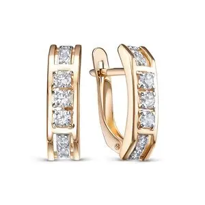 Серьги с английским замком из красного золота