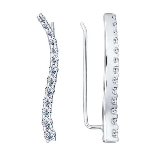 Серьги зажимы из серебра